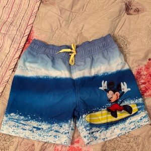 Disney Blue and Yellow Mickey Mouse Surfing Shorts